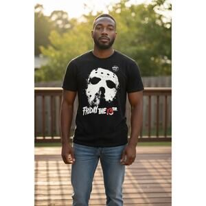 Friday the 13th Jason Mask Glow-in-the-Dark Tee Men’s Size M Black NWT